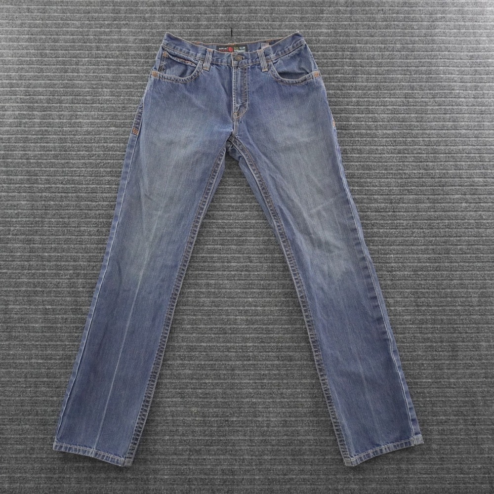 Ariat M5 Slim Straight Jeans Mens 33x38 Blue Flame Resistant FR Workwear
